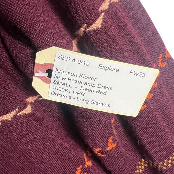 NEW Krimson Klover Basecamp 100% Merino Wool Sweater Dress in Burgundy Size S - Picture 5 of 10